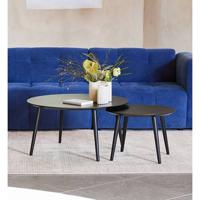 Giga Living - Salontafel Adda Rond Zwart Eiken Set van 2