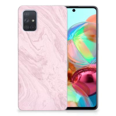 Samsung Galaxy A71 TPU Siliconen Hoesje Marble Pink - Origineel Cadeau Vriendin Samsung Galaxy A71 TPU Siliconen Hoesje Marble Pink - Origineel Cadeau Vriendin