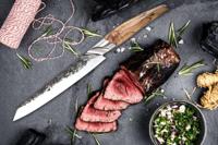 Vleesmes - GESMEED - KATAI - VG10 staal - Handvat van wortelhout - L 20,5 cm