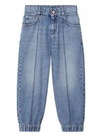 Brunello Cucinelli Kids jean ample à ornements métalliques - Bleu