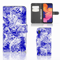 Telefoonhoesje met Naam Samsung Galaxy A10 Angel Skull Blauw