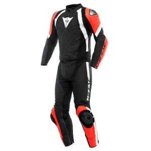 DAINESE Avro 4, 2-delig motorpak, Mat Zwart-Fluo Rood-Wit