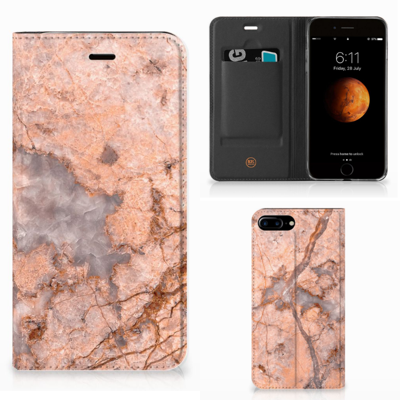 Apple iPhone 7 Plus | 8 Plus Standcase Marmer Oranje