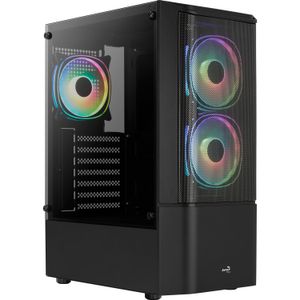 Aerocool Quantum Mesh v3 tower behuizing USB-A 2.0, 2x USB-A 3.2 (5 Gbit/s), 2x Audio, Window-kit