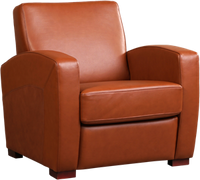 Donkercognac leren landelijke fauteuil Kindly - poot hout bruin - Massif Leer Armagnac (donkercognac leer) - thumbnail