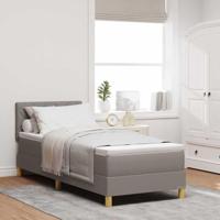 vidaXL Boxspring Bed met Matras & LED Taupe 80x200 cm Stof