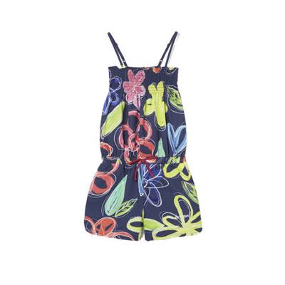 Desigual jumpsuit met all over print donkerblauw/geel/rood