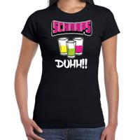 Apres ski t-shirt voor dames - schnaps - zwart - apres ski/wintersport - skien