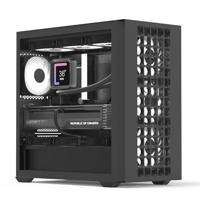 AeroCool D302A Mini Towerhoes, 360 mm radiatorondersteuning, 11 ventilatorsleuven, 410 mm GPU, naar achteren gericht m-ATX/Mini-ITX-moederbord, USB Type-C, magnetisch stoffilter, mesh voorpaneel,