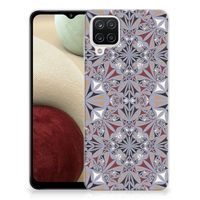 Samsung Galaxy A12 TPU Siliconen Hoesje Flower Tiles - thumbnail