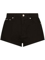 Dolce & Gabbana logo-patch denim shorts - Noir