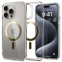 iPhone 15 Pro Spigen Ultra Hybrid Mag Hoesje - Goud / Doorzichtig