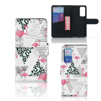 Huawei P40 Telefoonhoesje met Pasjes Flamingo Triangle