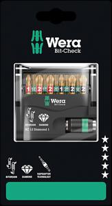 Wera Bit-Check 12 Diamond 1 SB 05136392001 Bitset 1/4 (6.3 mm) Incl. bithouder