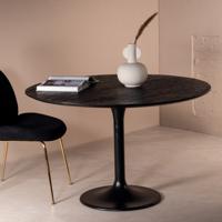 Eettafel Romeo Zwart Rond 120cm O-poot - Giga Meubel