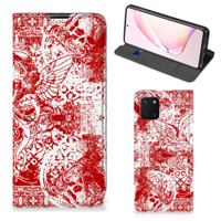 Mobiel BookCase Samsung Galaxy Note 10 Lite Angel Skull Rood