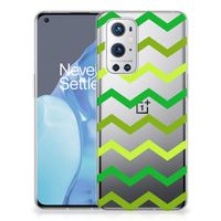 OnePlus 9 Pro TPU bumper Zigzag Groen - thumbnail