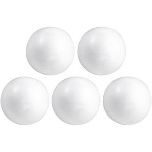 Piepschuim bollen/ballen - 5x st - D5 cm - wit - styropor - hobby figuren