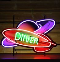 Rocket Diner Neon Met Achterplaat 70 x 45 cm