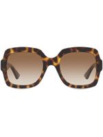 Gucci Eyewear lunettes de soleil carrées à effet écailles de tortue - Vert - thumbnail