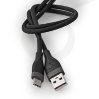 NEDIS USB-kabel | USB 2.0 | USB-A stekker | USB-C™ stekker | 15 W | 480 Mbps | vernikkeld | 1,50 m | rond | silicone | zwart | doos