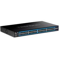 TRENDnet 52-poorts Gigabit Web Smart Switch met 10G SFP+-poorten, TEG-3524S, 48 x Gigabit-poorten, 4 x 10 SFP+-poorten, netwerk-Ethernet-schakelaar, levenslange bescherming, zwart