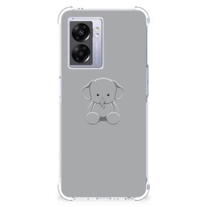 OPPO A77 5G | A57 5G Stevig Bumper Hoesje Grijs Baby Olifant