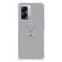 OPPO A77 5G | A57 5G Stevig Bumper Hoesje Grijs Baby Olifant - thumbnail