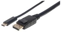 Manhattan 152471 USB-C-displaykabel USB-C / DisplayPort Adapterkabel USB-C stekker, DisplayPort-stekker 1.00 m Zwart - thumbnail