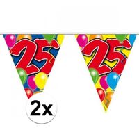 2x Slingers 25 jaar vlaggetjes 10 meter - thumbnail