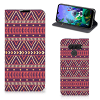 LG Q60 Hoesje met Magneet Aztec Paars
