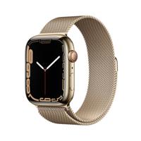 Apple Watch 7 LTE MKJY3FD/A - roestvrij staal, Milanese lus, 45 mm - goud