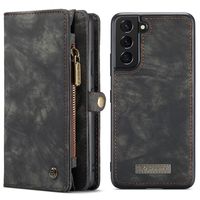 Caseme - Vintage 2 in 1 portemonnee hoes - Samsung Galaxy S22 - Zwart