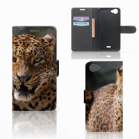 Wiko Rainbow Jam Telefoonhoesje met Pasjes Luipaard