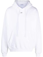 Off-White logo-print cotton hoodie - Blanc