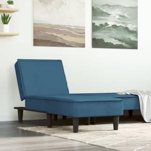 Chaise longue fluweel blauw