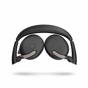 Jabra Evolve2 65 Flex Link380a MS + Ladepad On Ear headset Computer Bluetooth Stereo Zwart Noise Cancelling Headset, Microfoon uitschakelbaar (mute),