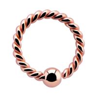 Ball closure ring met fixed ball Met roségoud verguld chirurgisch staal Piercingringen