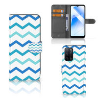 OPPO A16/A16s/A54s Telefoon Hoesje Zigzag Blauw - thumbnail