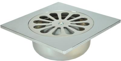 Sub ABS-doucheput 14 cm x 14 cm x 5 cm onderuitlaat, chroom