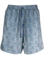 AMIRI gradient drawstring shorts - Bleu - thumbnail