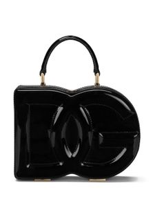 Dolce & Gabbana sac à main en cuir à logo embossé - Noir