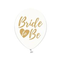 Transparante ballonnen Bride To Be goud (6st)