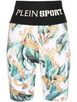 Plein Sport short cycliste à bande logo - Blanc