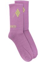 The Attico chaussettes à logo en jacquard - Violet - thumbnail