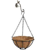 Hanging basket 25 cm met ijzeren muurhaak en kokos inlegvel - thumbnail