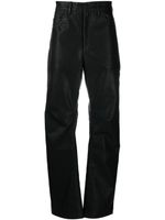 ENTIRE STUDIOS pantalon droit Wet en cuir artificiel - Noir