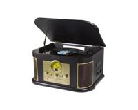 Technaxx 4755 Nostalgie Bluetooth platendigitaliseerapparaat All-in-One TX-103 van LP's en audiocassettes bruin