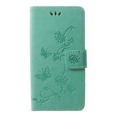 Shop4 - Samsung Galaxy S9 Hoesje - Wallet Case Vlinder Patroon Groen