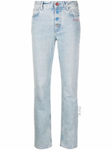 Off-White jean droit à slogan imprimé - Bleu